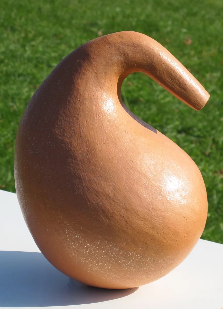 prophesy, 2012, burnished micaceous terracotta. 10.5" H x 7.5" W x 8"D