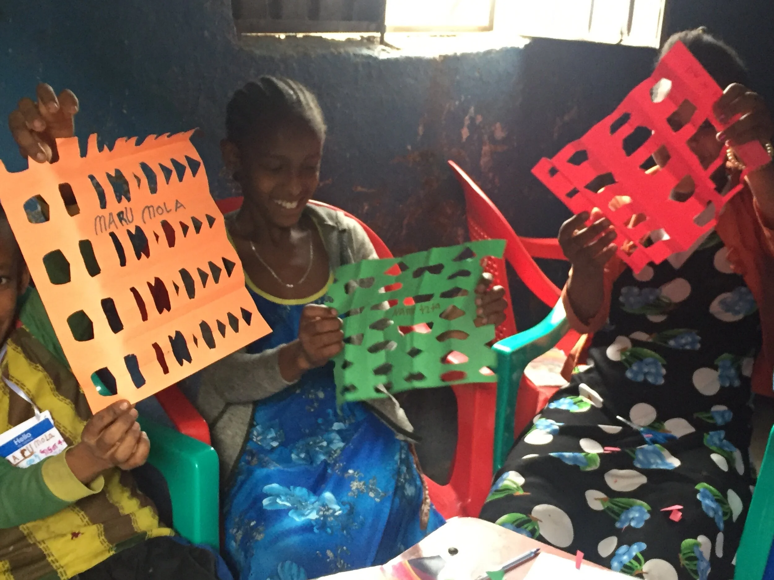 Folded-and-cut paper exercise