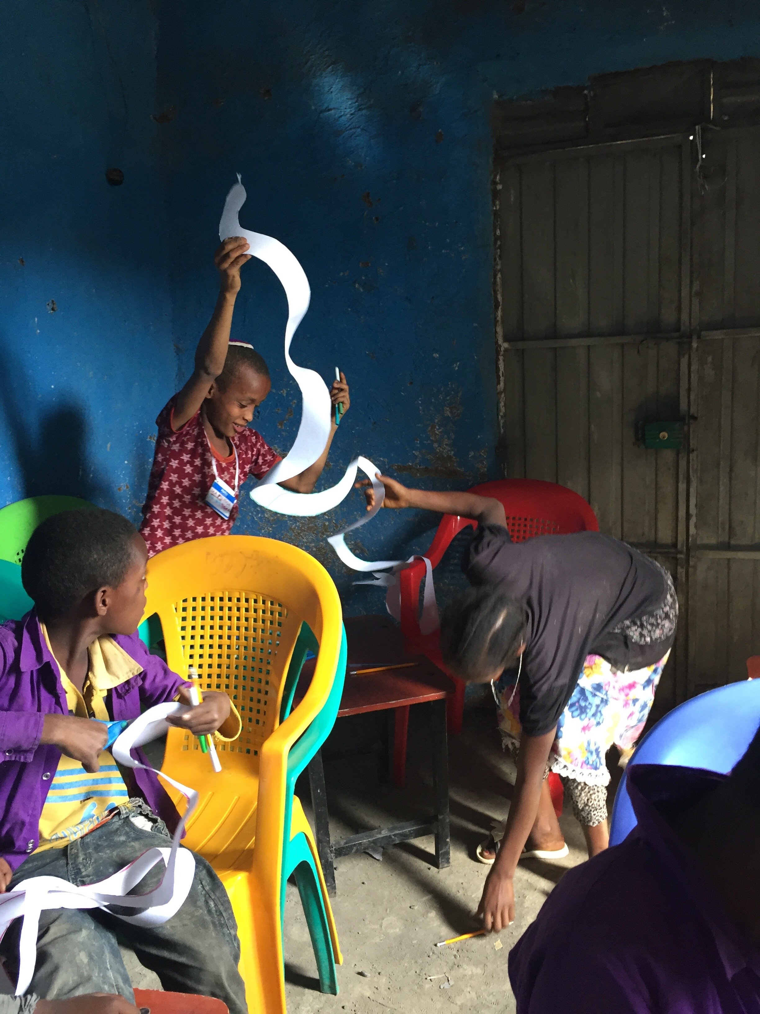 It worked! Unwinding a paper snake