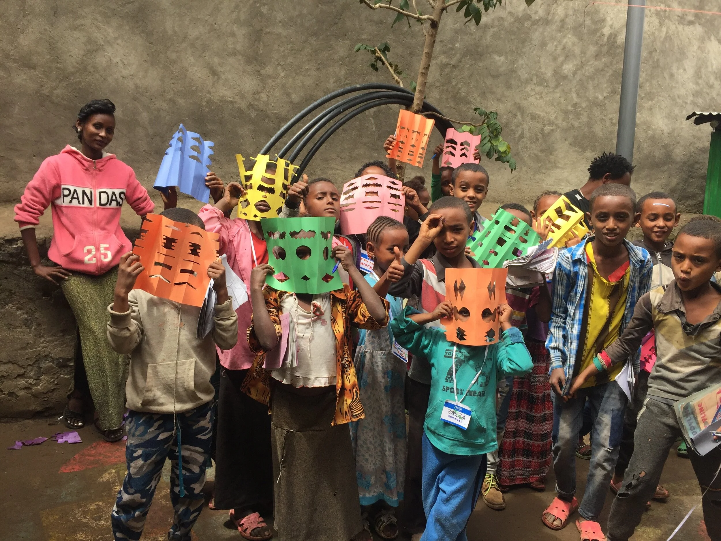 folded-and-cut paper is fun to look through