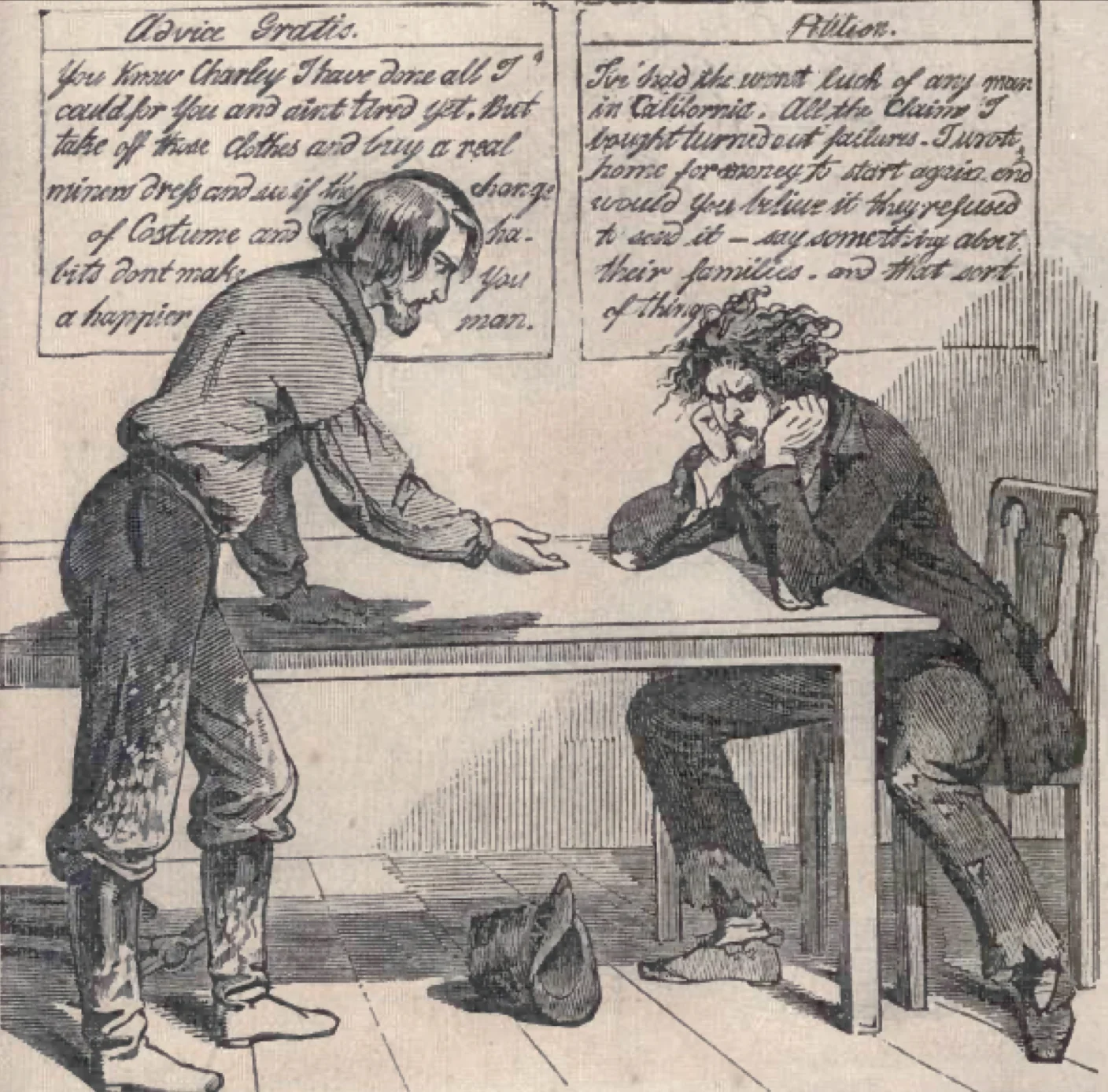 The industrious miner tries to help his friend.