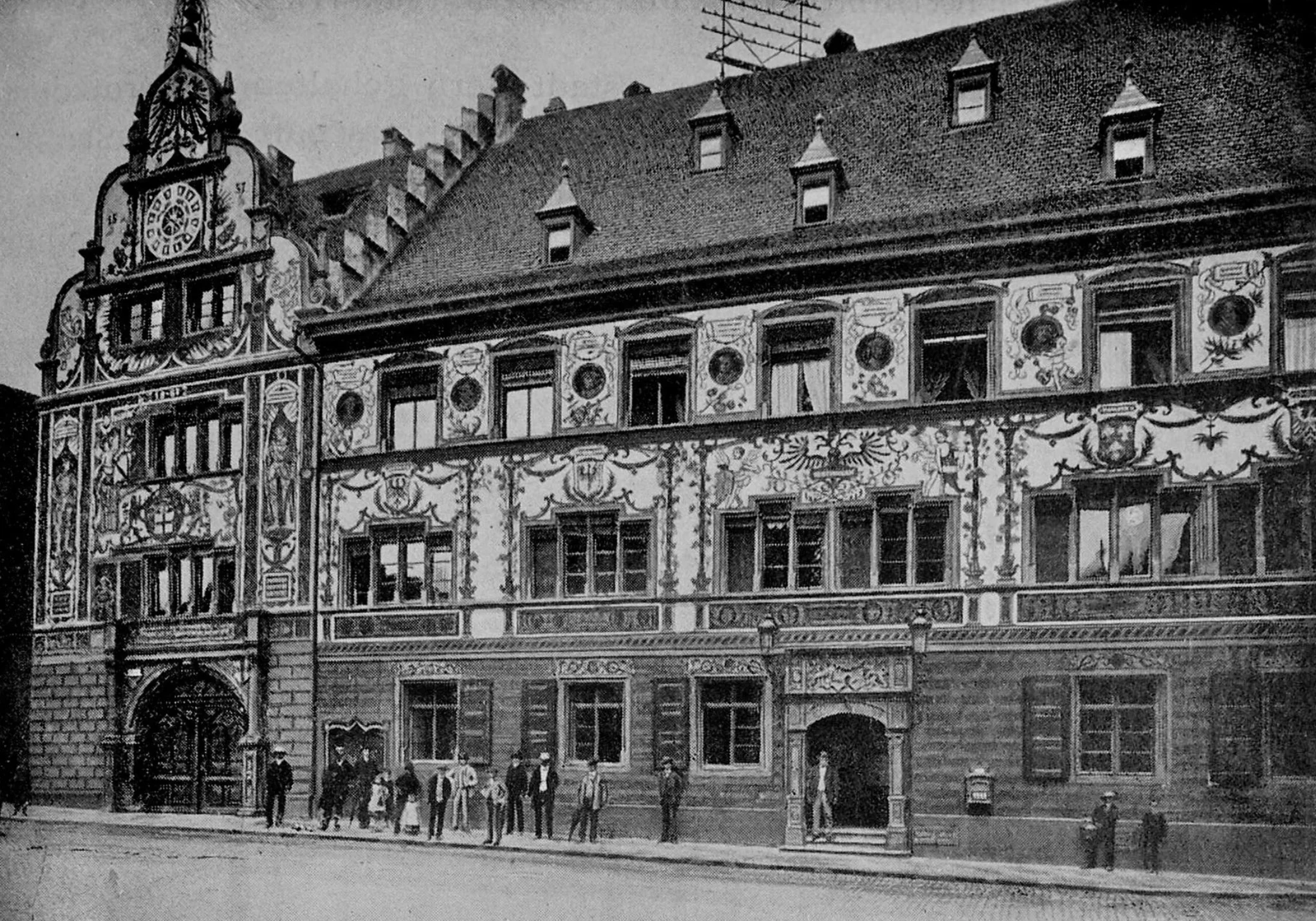 Old Freiburg city halls murals