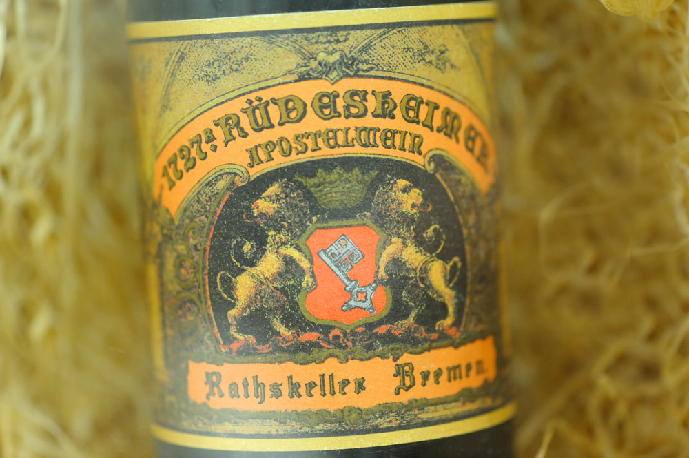 A bottle of 1727 wine in the Bremen Ratskeller