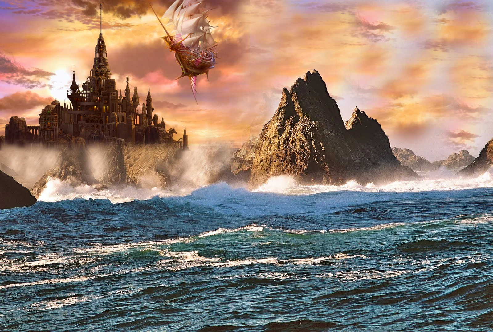 Farallon Islands Fantasy : Photo by Richard Von Trapp & John Duggan; Art by Kazumasa Uchio; Photoshop by Dr_Sequoia (2015)