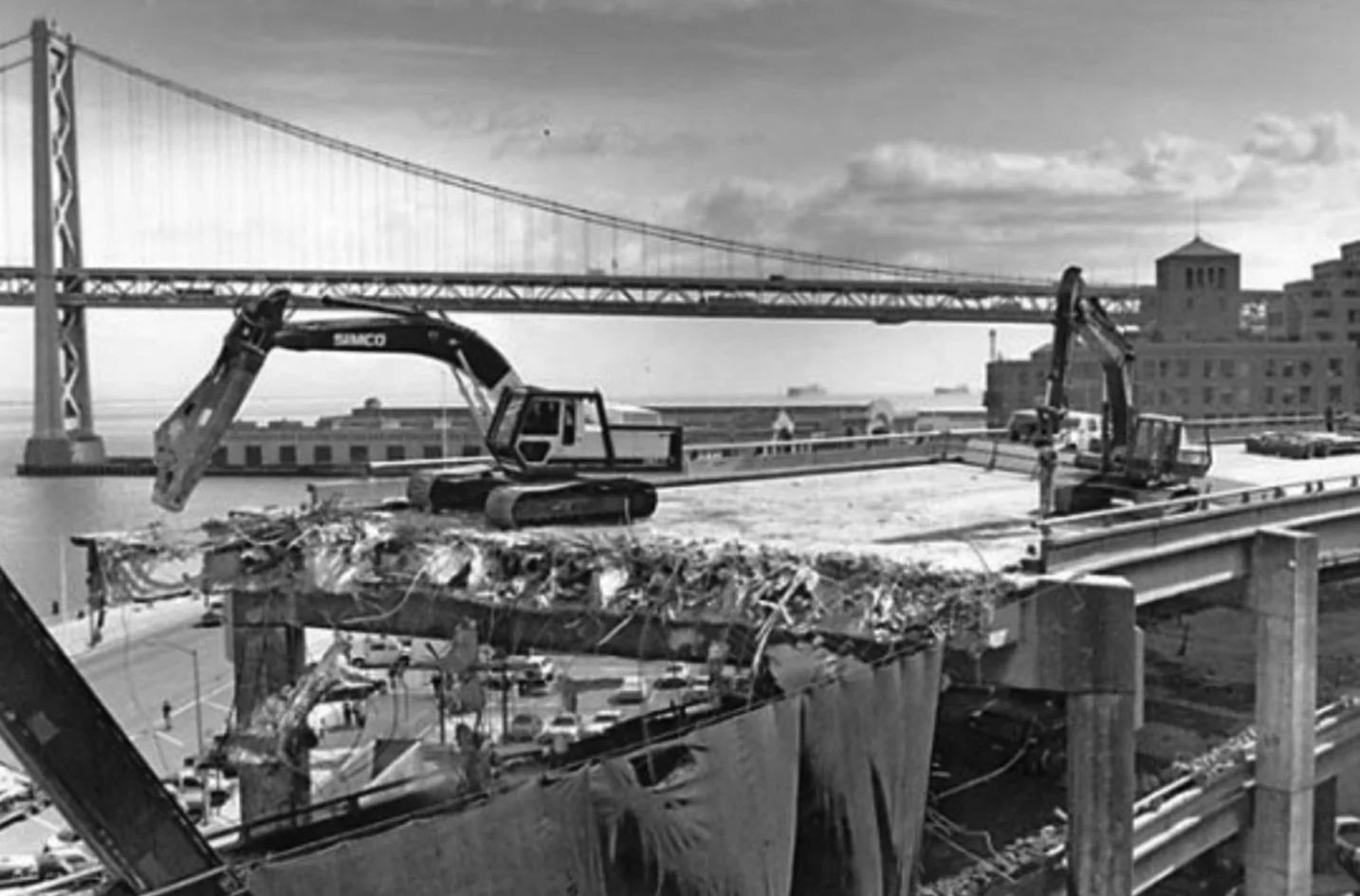 Destruction of the Embarcadero Freeway after the 1989 Loma Prieta Earthquake