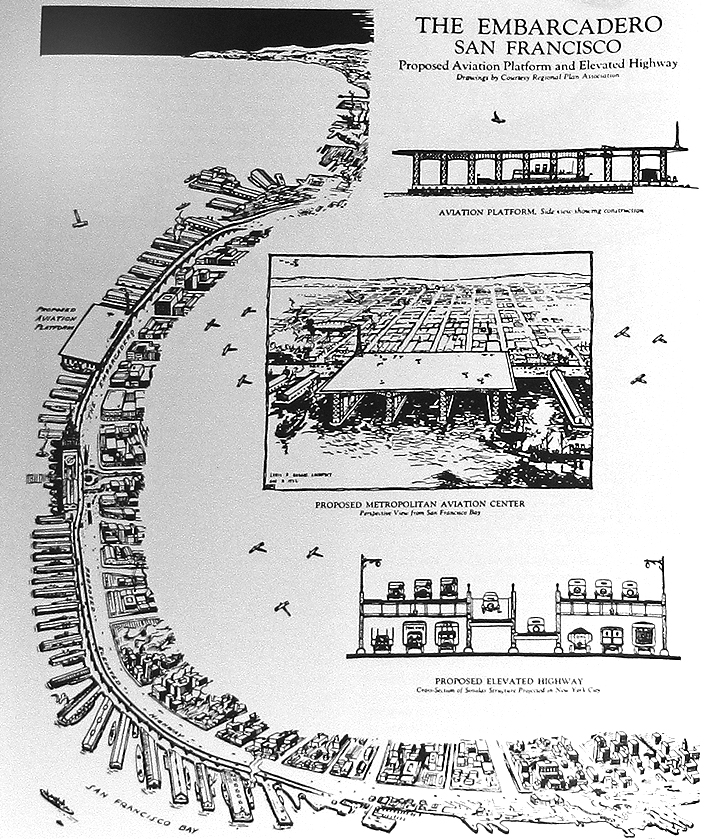 Embarcadero Aviation Platform and Elevated Highway (Lewis Hobart, 1926)