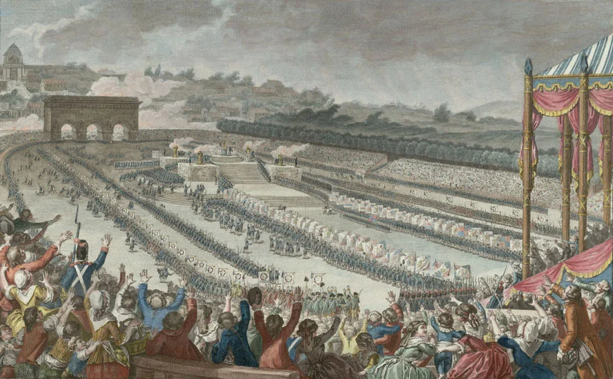 Fête de la Fédération, from a watercolor by Antoine-Jean Duclos