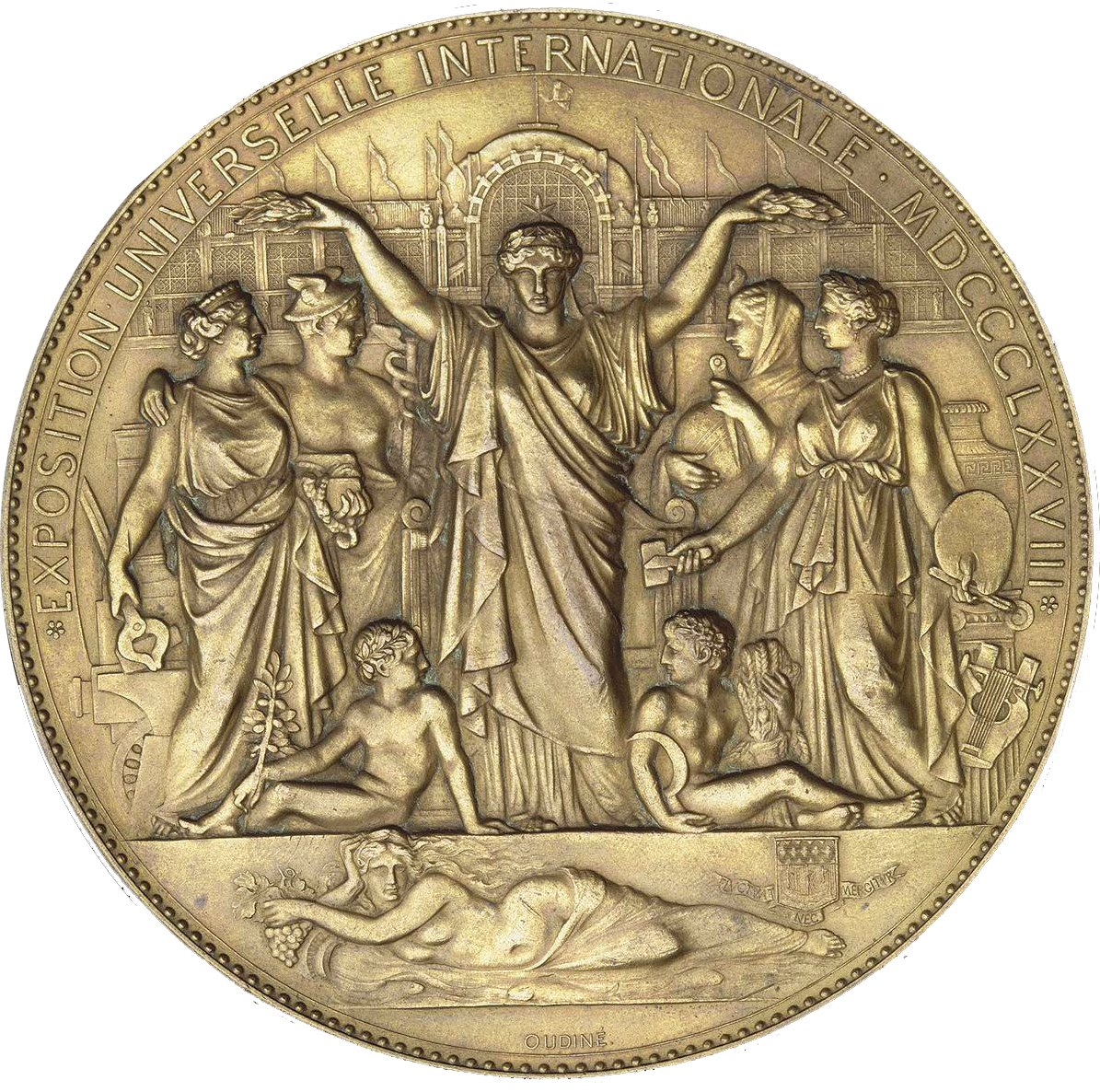 1878 Exposition Medal by Eugène André Oudiné ( click the image for a larger view )