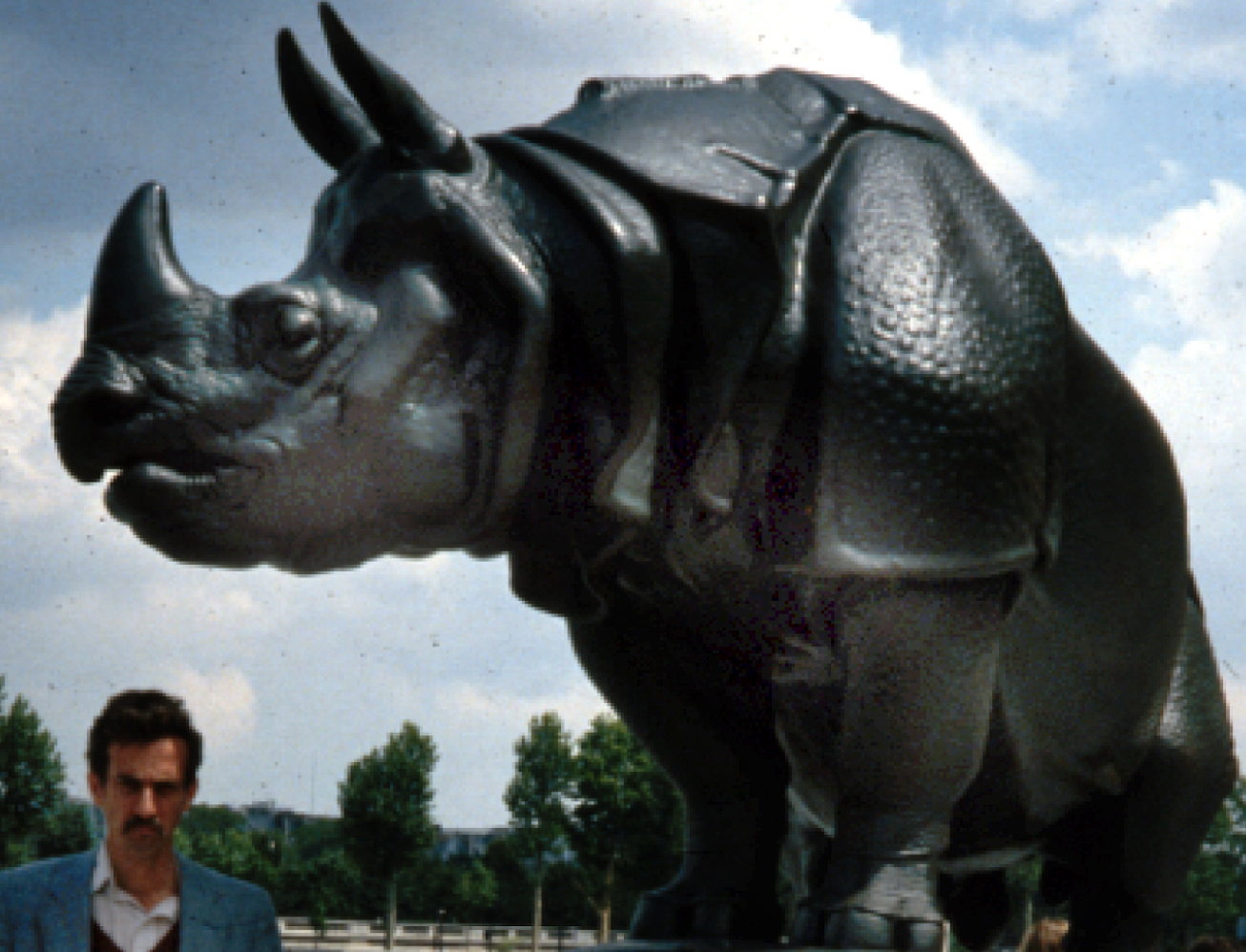 The author and the Rhino, some time in the 1980s