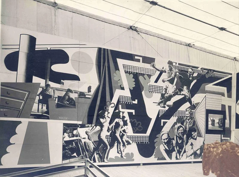 Mural in Le Corbusier's Pavilion de l'Esprit Nouveau
