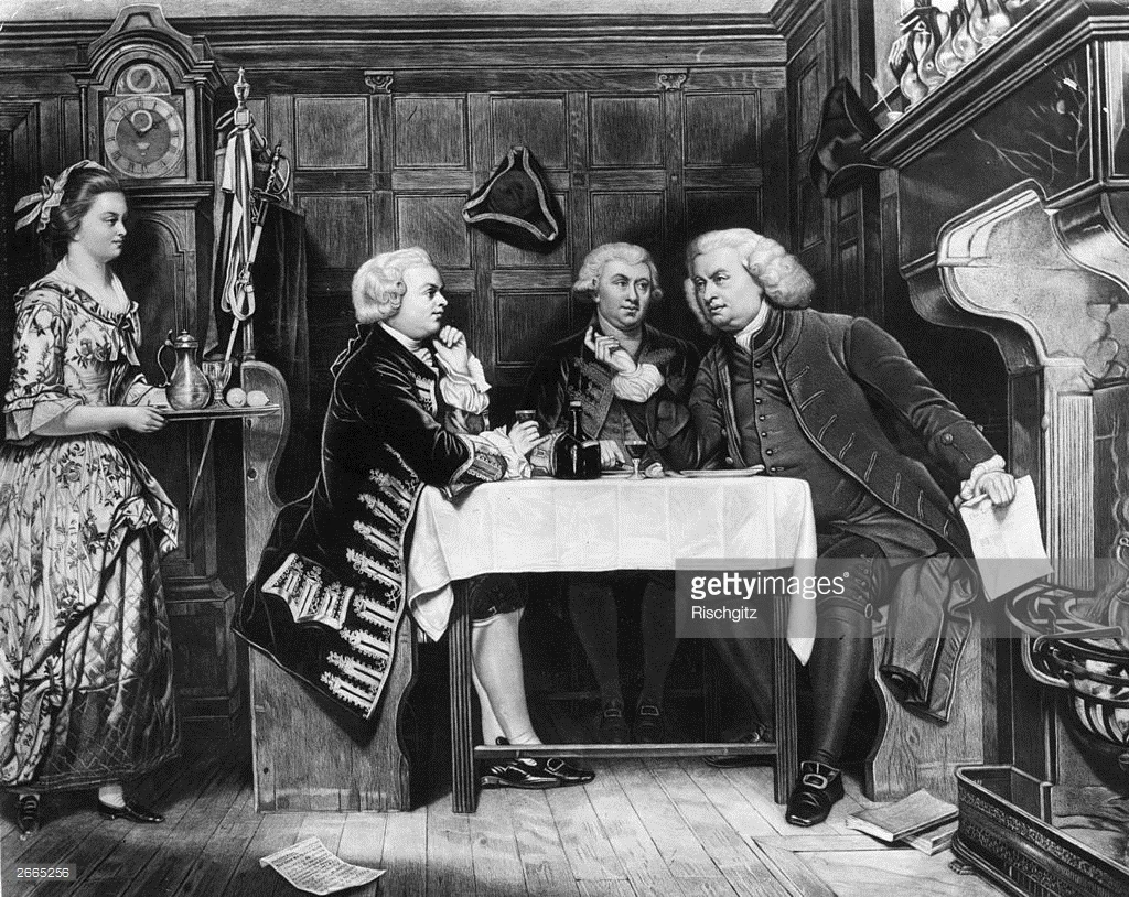 Johnson, Boswell and Goldsmith at the Mitre Tavern, by Eyre Crow3 (Getty Images)