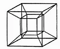 A Two-dimensional projection of a four-dimensional hypercube