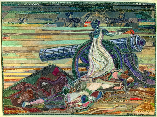 What courage! after Goya, by C.K.Wilde, currency collage
