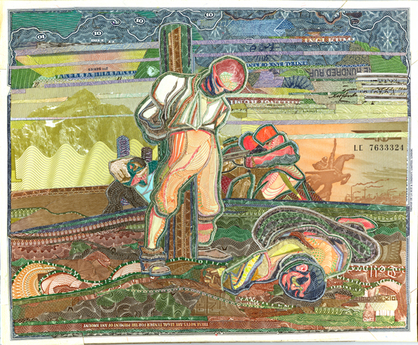 There is no remedy, after Goya by C.K.Wilde, currency collage