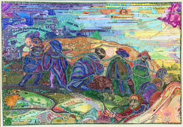 Blind leading the blind, after Goya by C.K.Wilde, Currency Collage