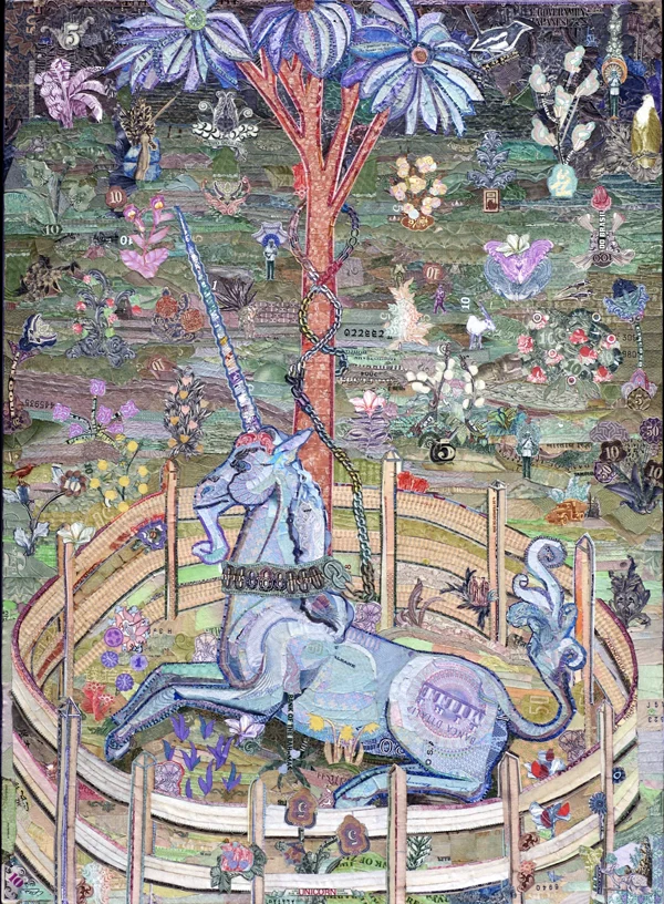 The last unicorn by C.K.Wilde, currency collage