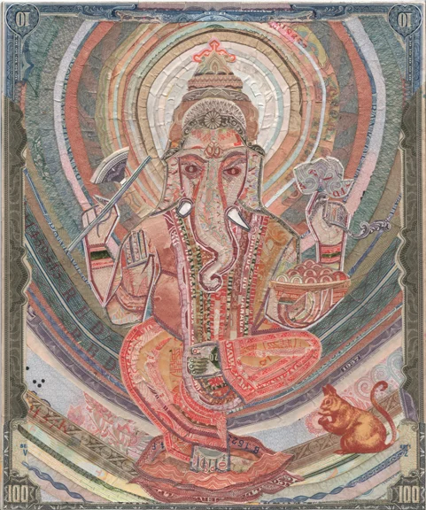 Ganapati by C.K.Wilde, currency collage