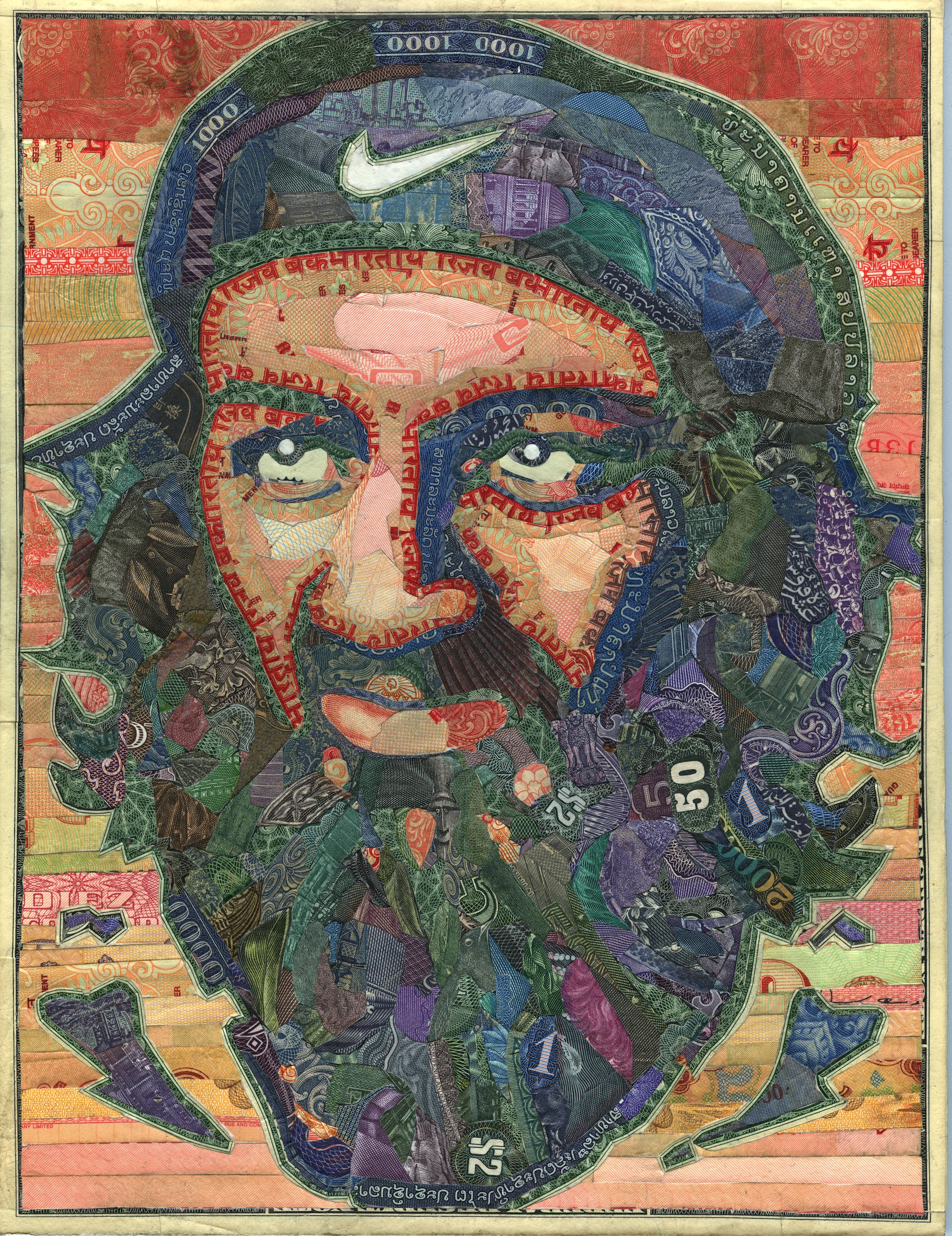 Osama Bin Che by C.K.Wilde, currency collage