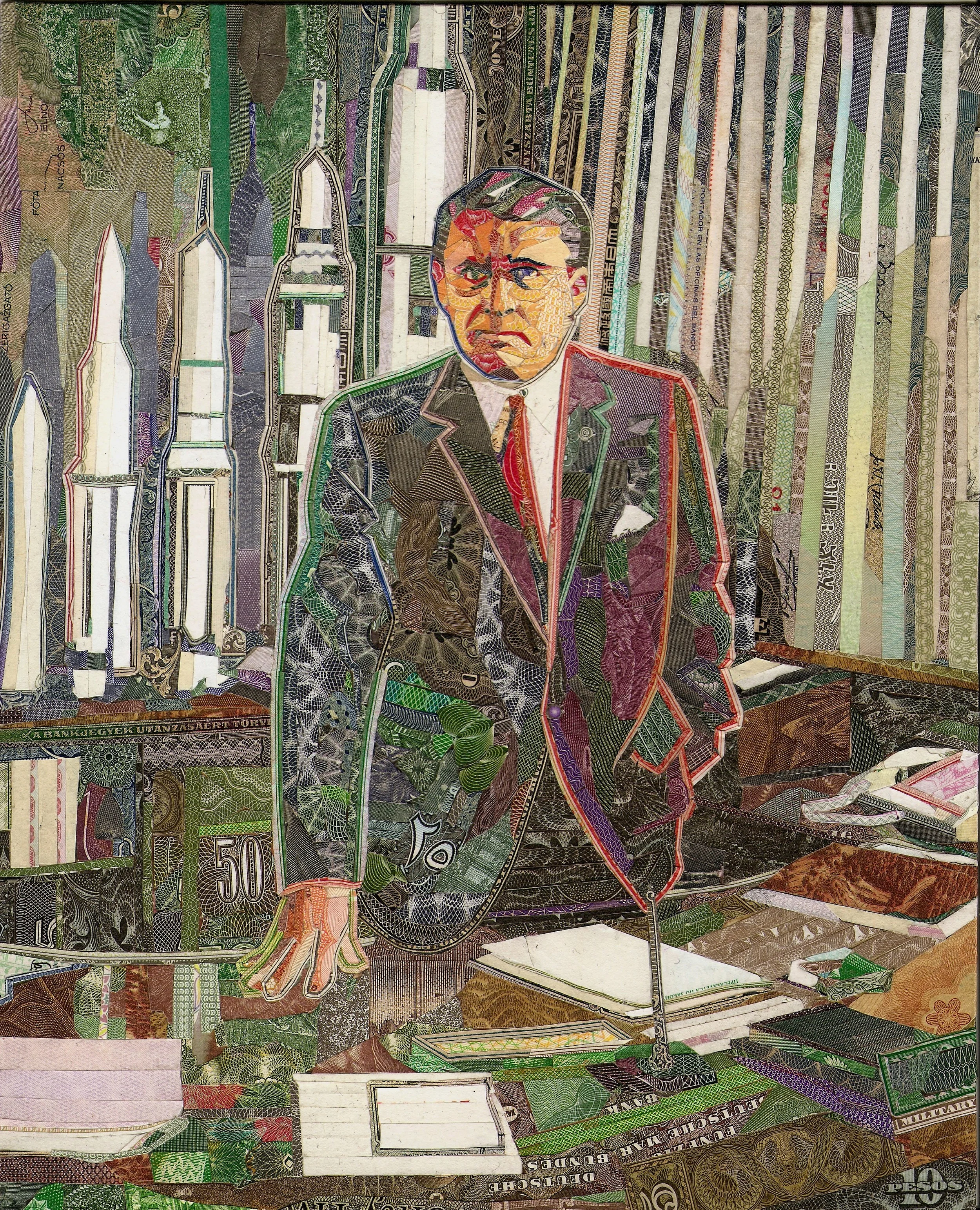 Wernher Von Braun by C.K.Wilde, currency collage