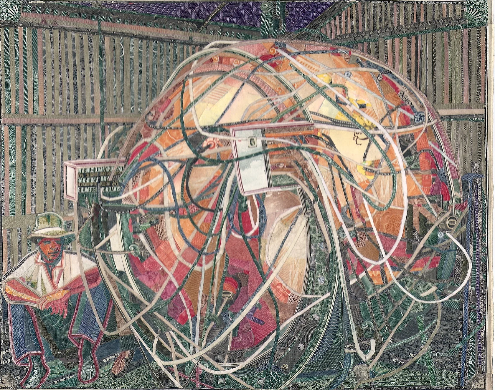 The unnecessary object by C.K.Wilde, currency collage