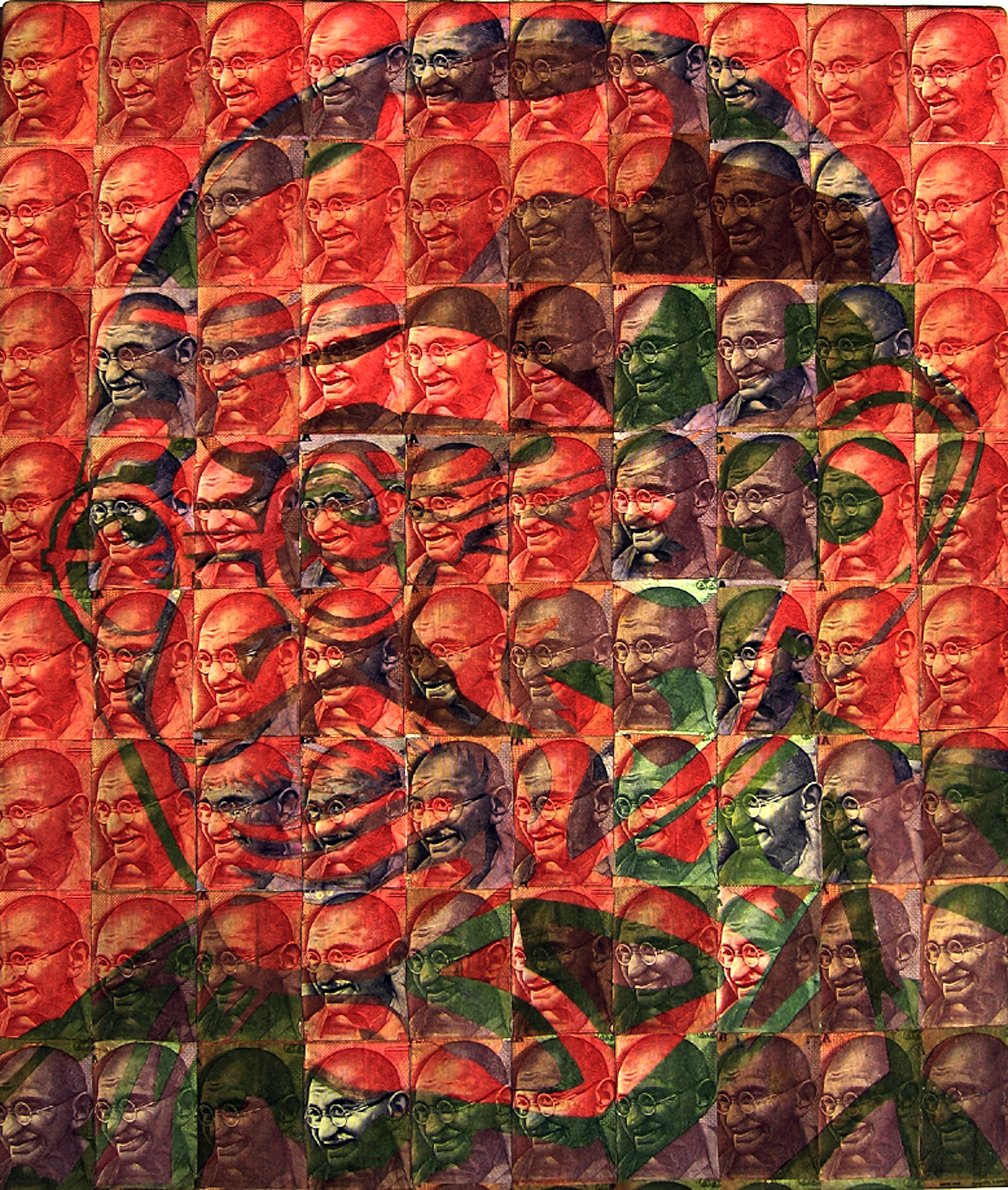Satyagraha by C.K.Wilde, currency collage
