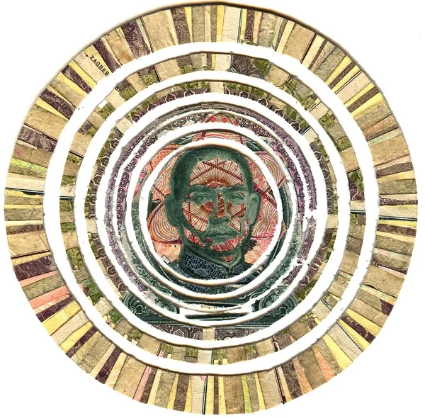 Sun Yat Sen by C.K.Wilde, currency collage
