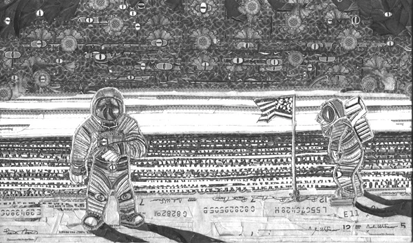 Whitey on the moon by C.K.Wilde, currency collage