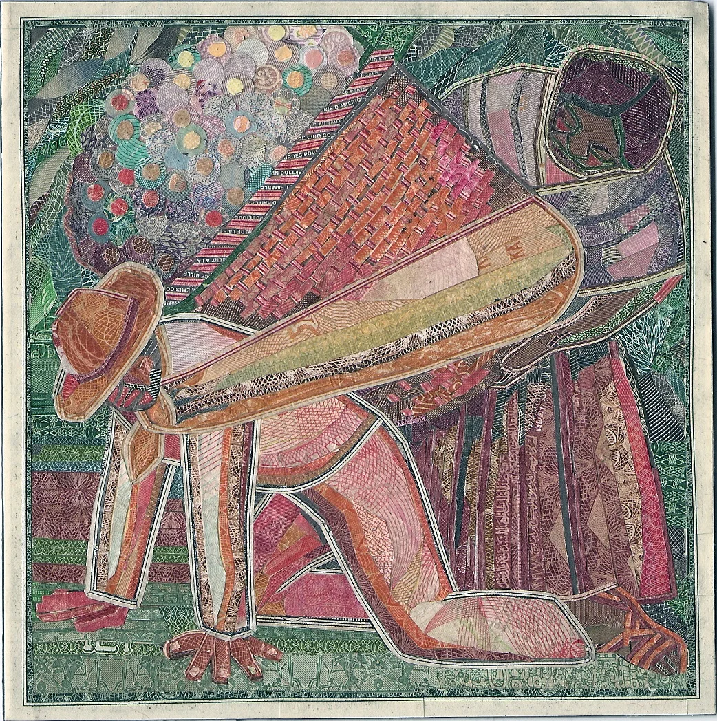 Flower sellers wife, after Rivera by C.K.Wilde, currency collage