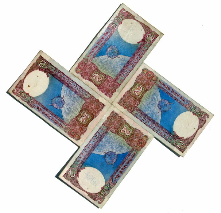 Aryabata by C.K.Wilde, currency collage