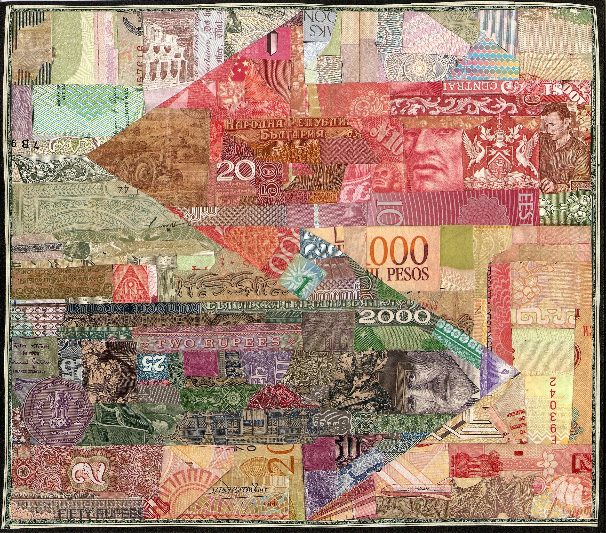 Credit default swap by C.K.Wilde, currency collage