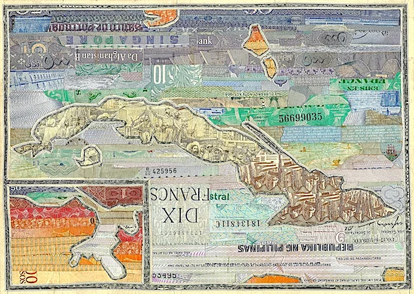 Cuba Libre by C.K.Wilde, currency collage