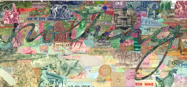 Money for nothing (2) by C.K.Wilde, currency collage