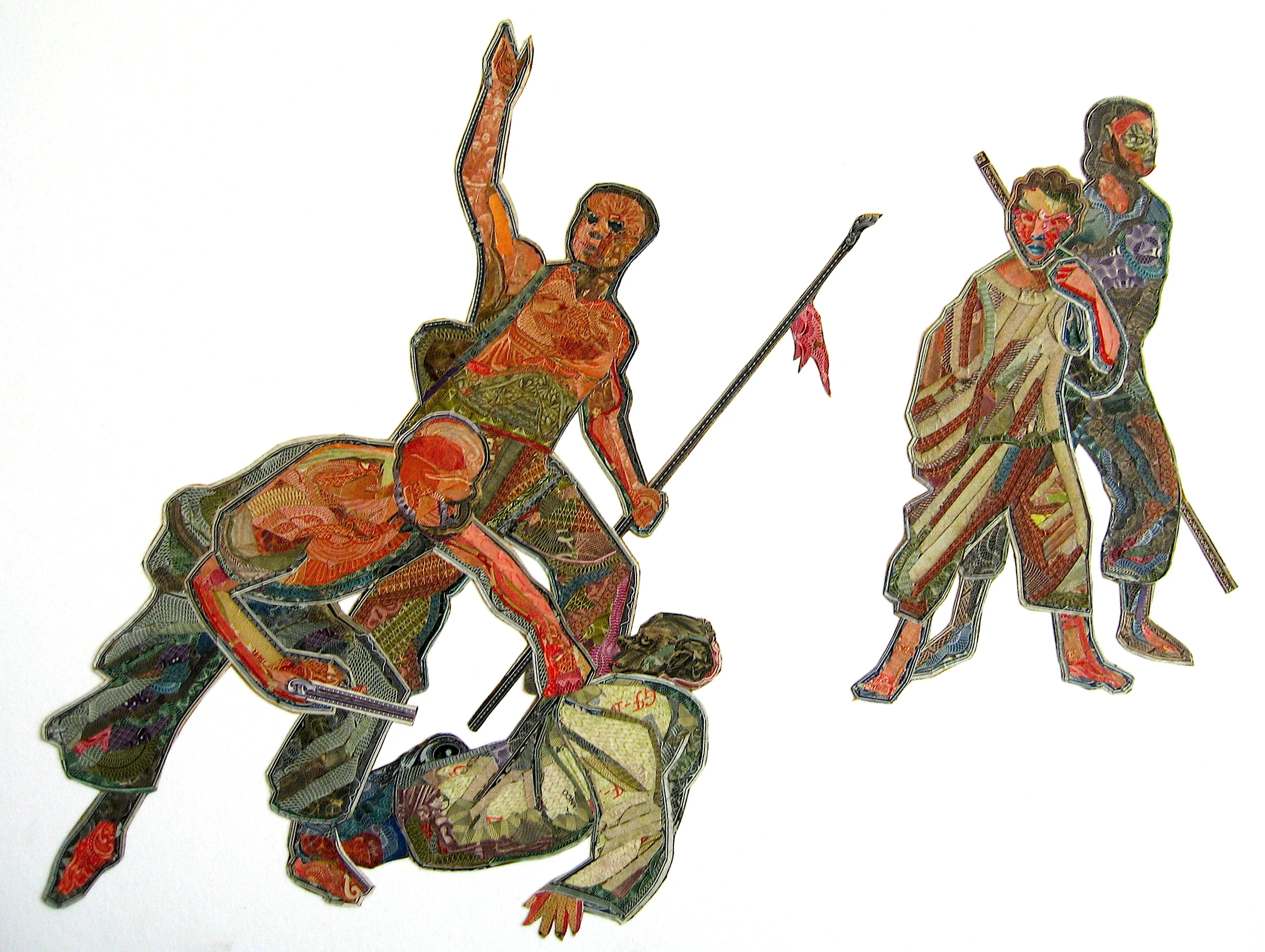 Youth in Asia, revolution in progress (detail) by C.K.Wilde, currency collage
