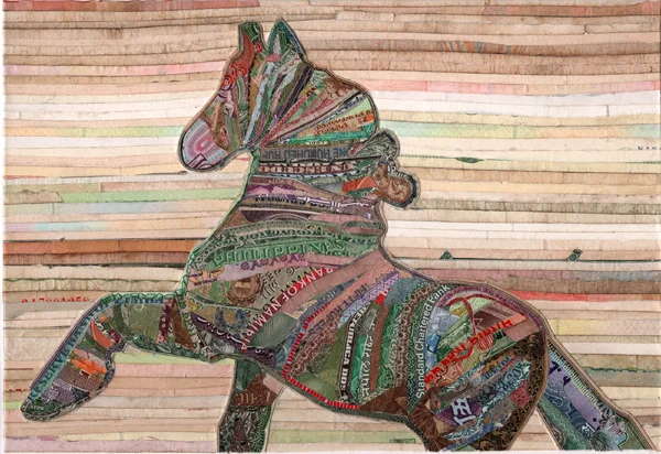 Behold! A pale horse by C.K.Wilde, currency collage