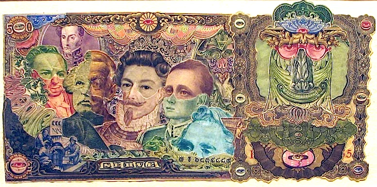 Alternating Currency by C.K.Wilde, currency collage