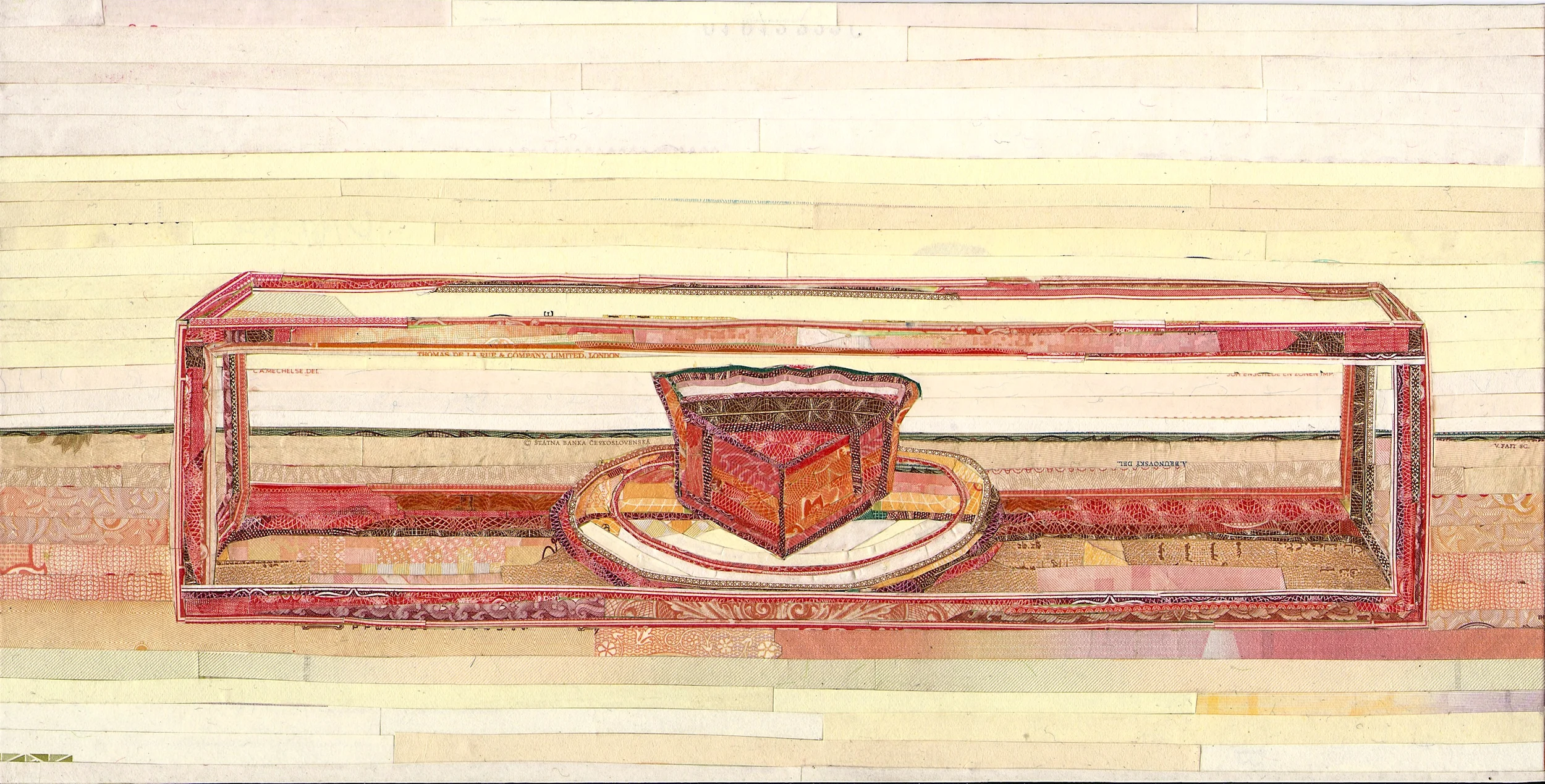 Last piece of pie, after Thiebaud by C.K.Wilde, currency collage