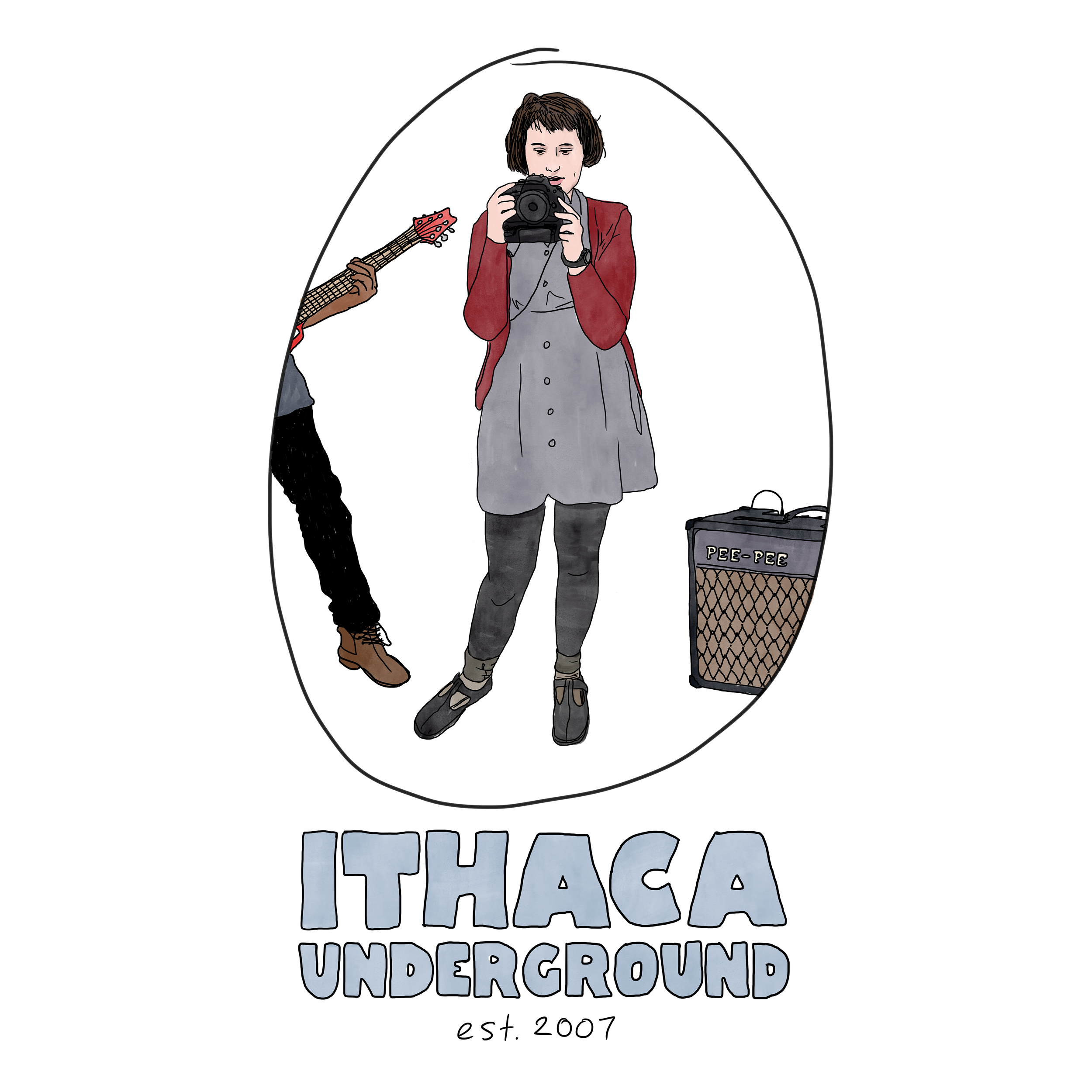 Digital release album art for Ithaca Underground: Vol. 3 compilation / t-shirt design for Ithaca Underground. 2017.
