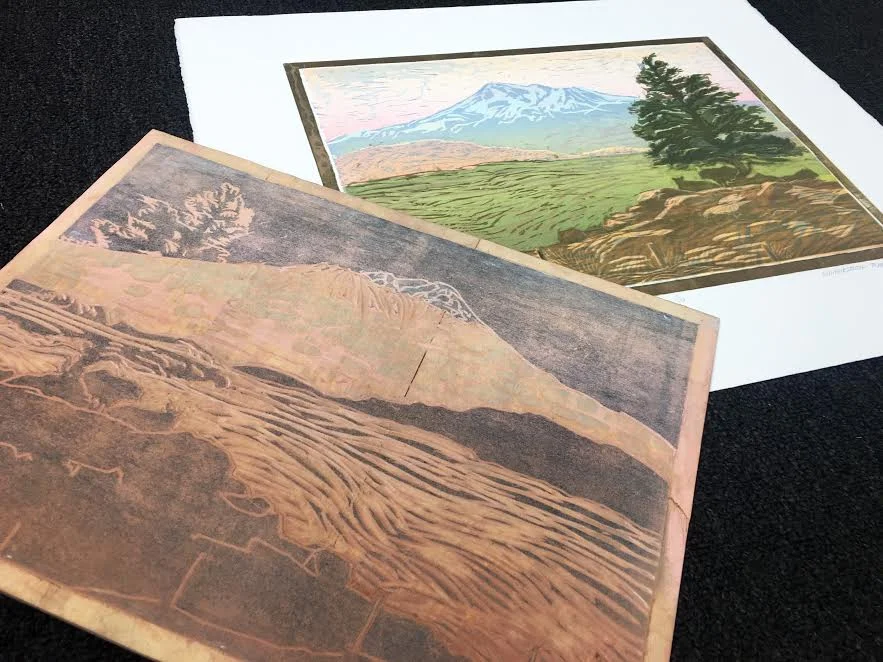 Woodblock and print by Melinda Whipplesmith-Plank 