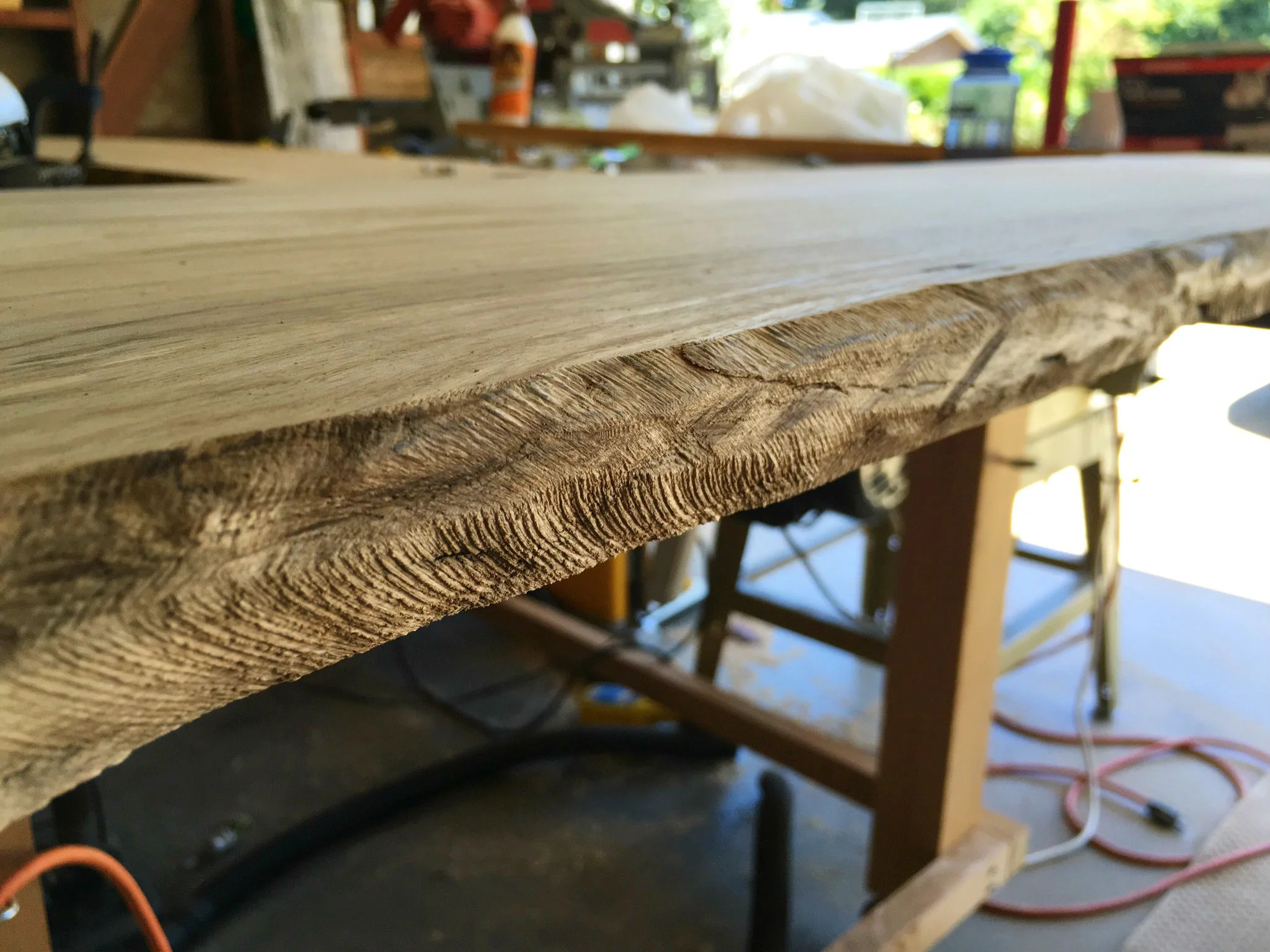 Close up of the wood grains. " I like to let the wood decide how it will best be displayed," Kruger said. 