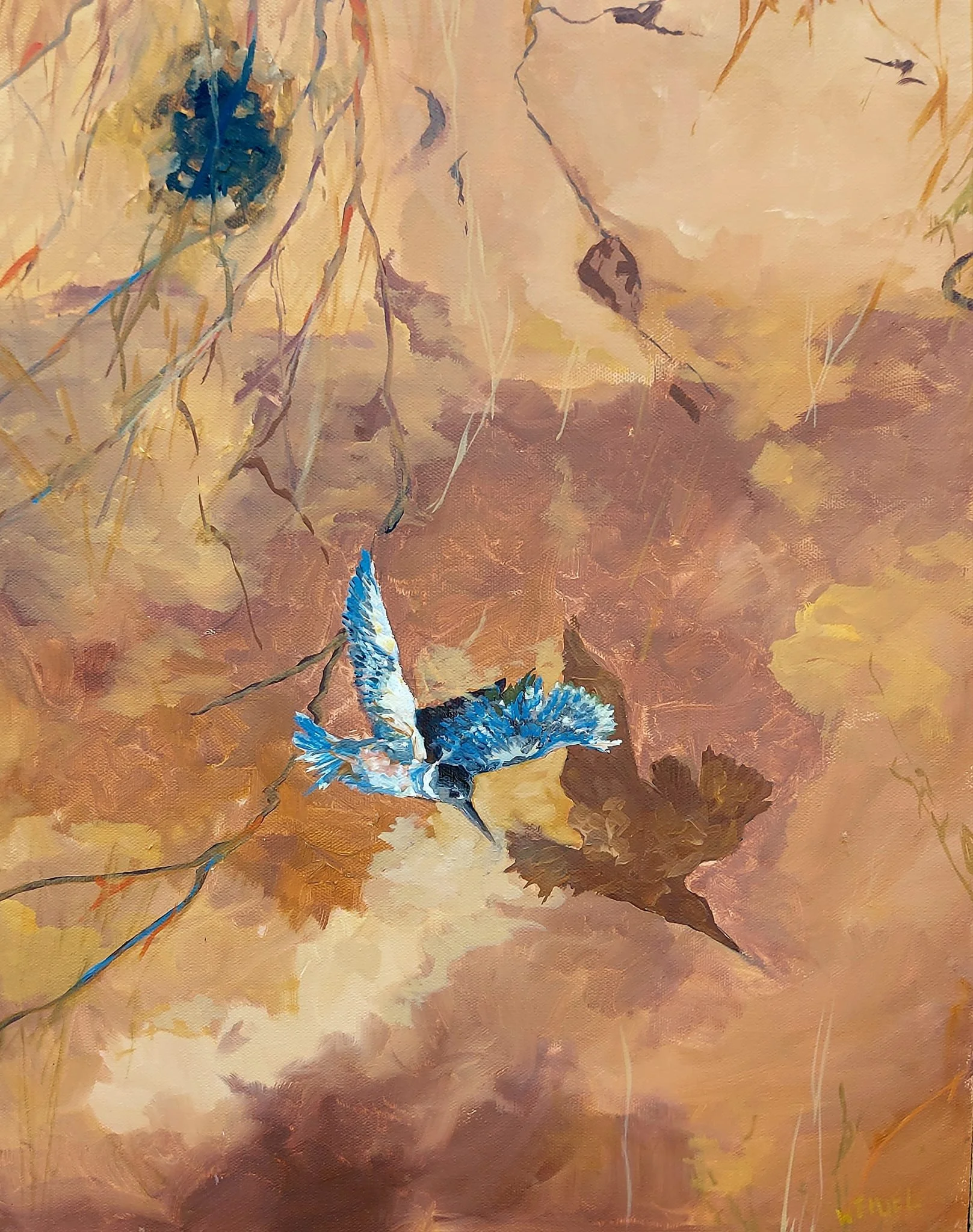 Diving Kingfisher. 16x20 oil on gallery wrap.jpg