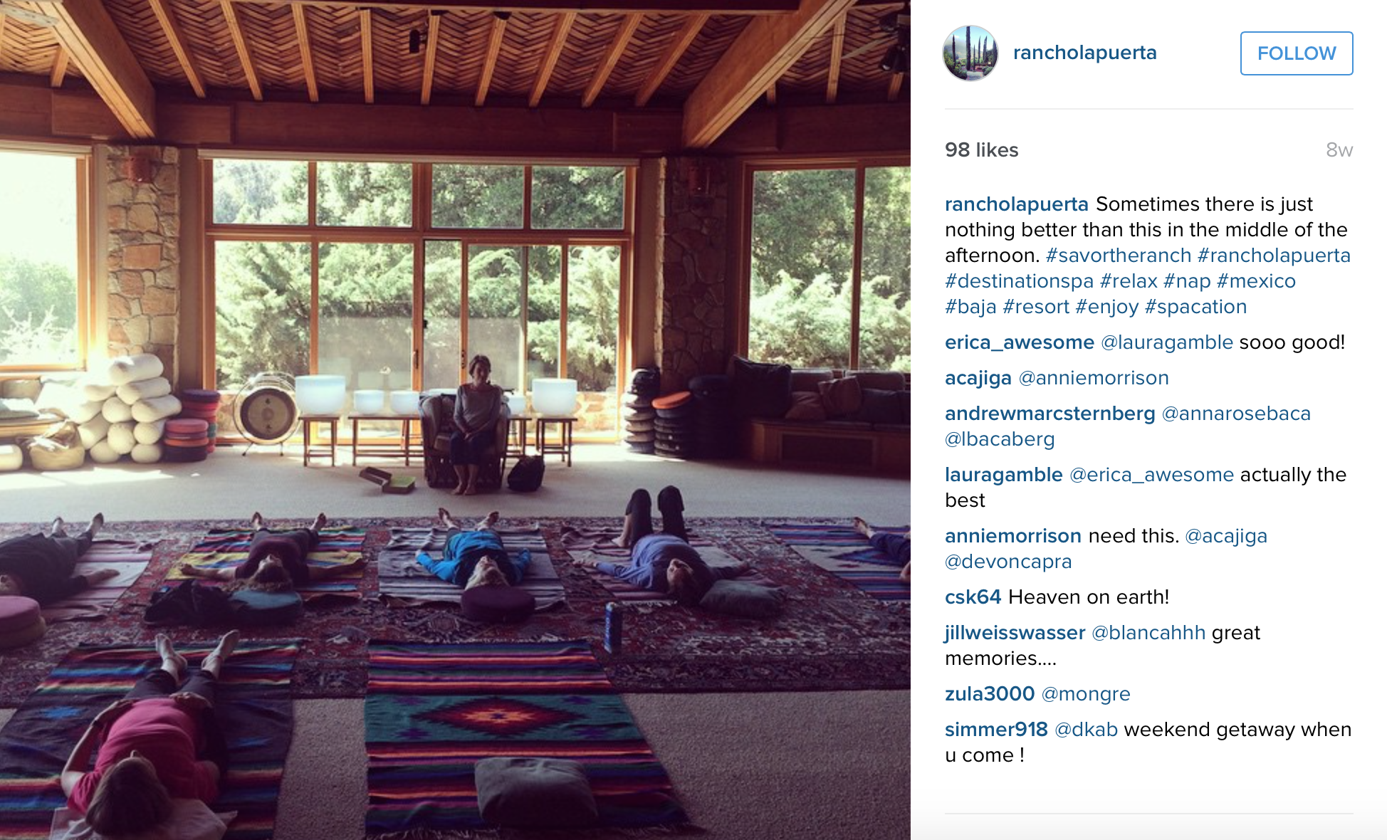      

 
    As instagram likes and comments confirmed, it was bliss. &nbsp;The picture below shows my longtime client Carolyn, a seasoned mind-body-fitness specialist, teaching a Change Your   Age®&nbsp;specialty week at Rancho La Puerta, the world-