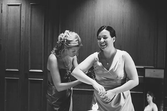 bridesmaids getting ready