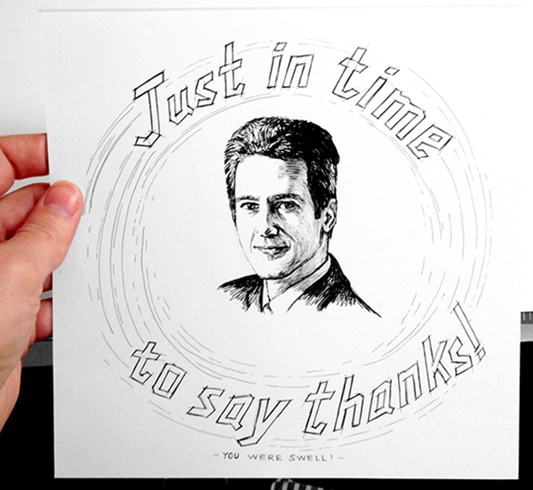 Illustrated thank you card 