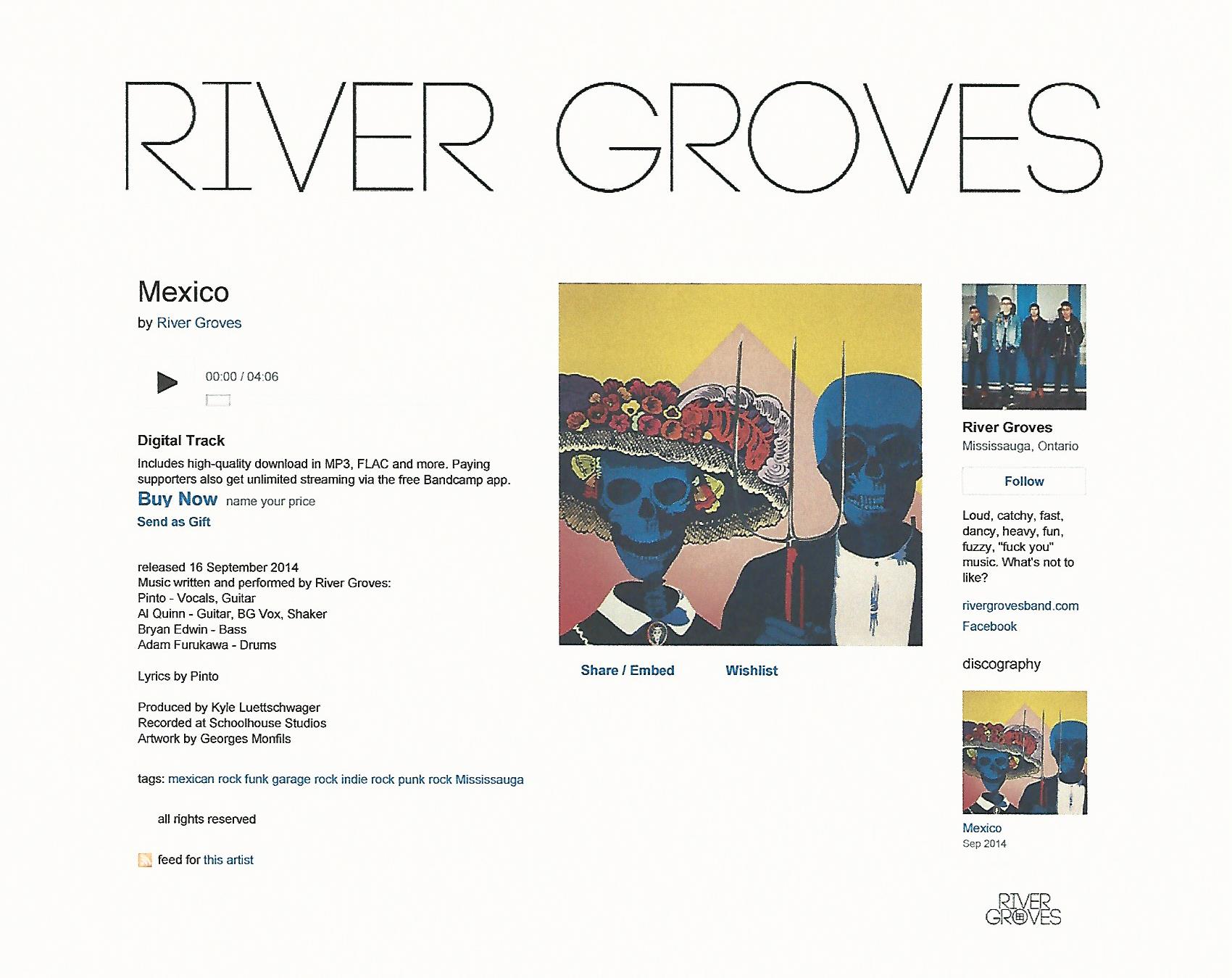 "Mexican Gothic" used as Cover Art for River Groves' single "Mexico"