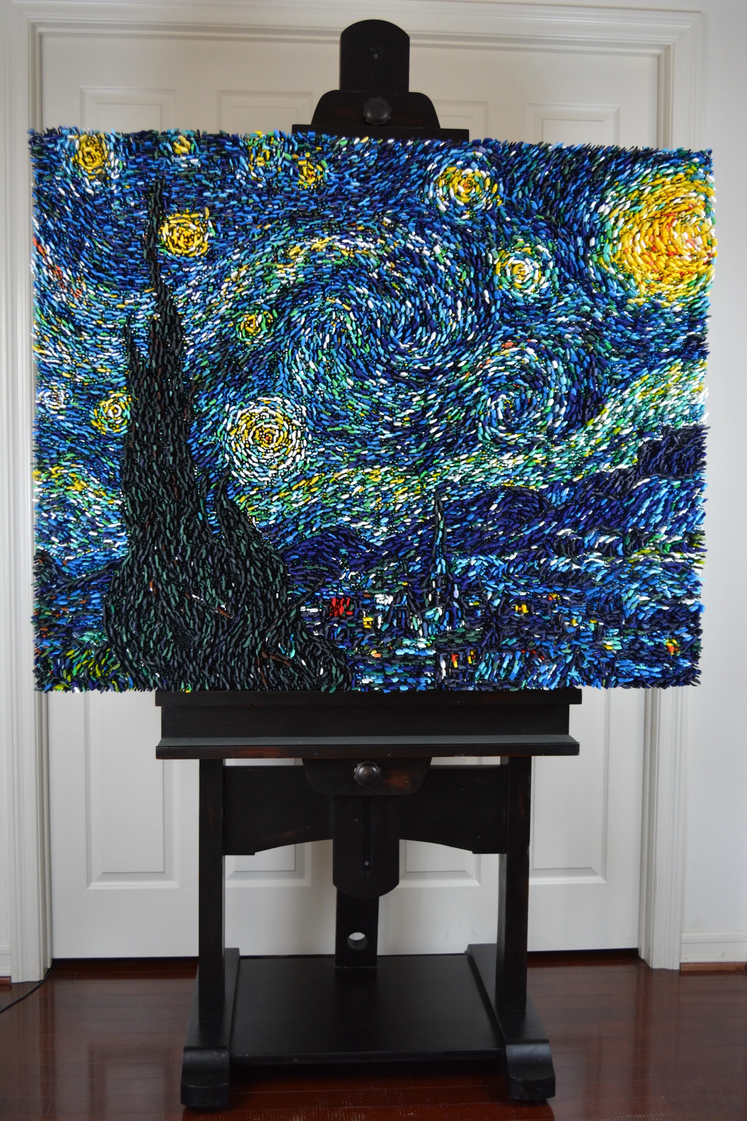 "Starry" on it's custom easel
