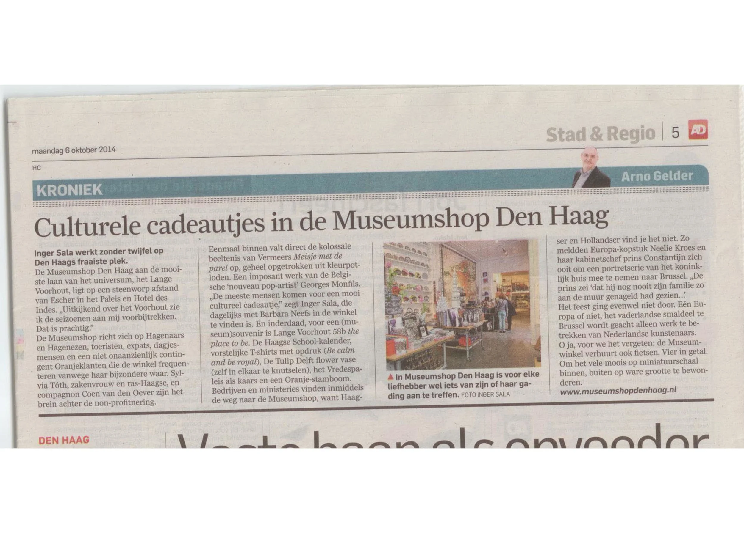 Great article in the Algemeen Dagblad (Netherlands) October 6, 2014