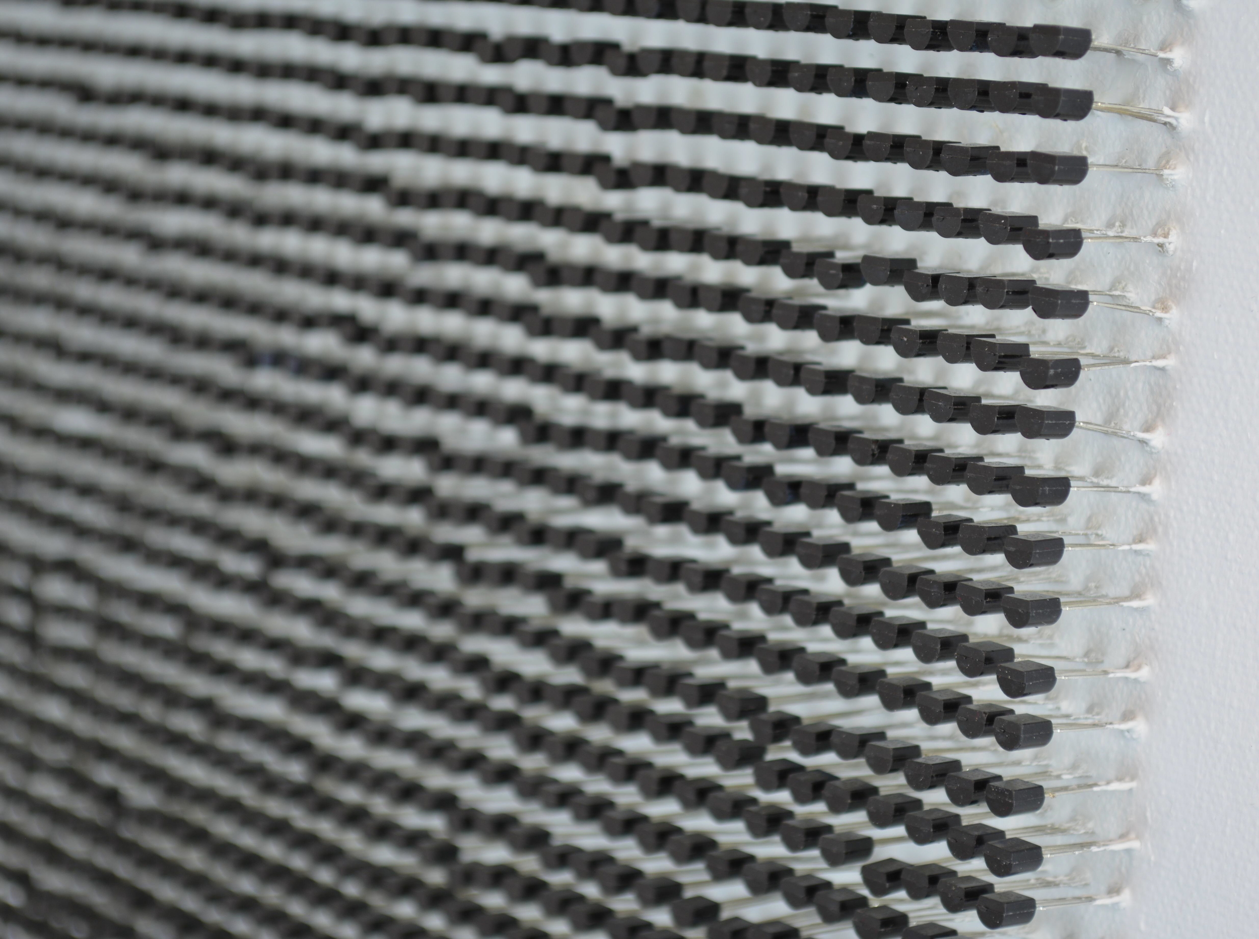 Detail of "App" seen here are just some of the 12,896 transistors used for the piece