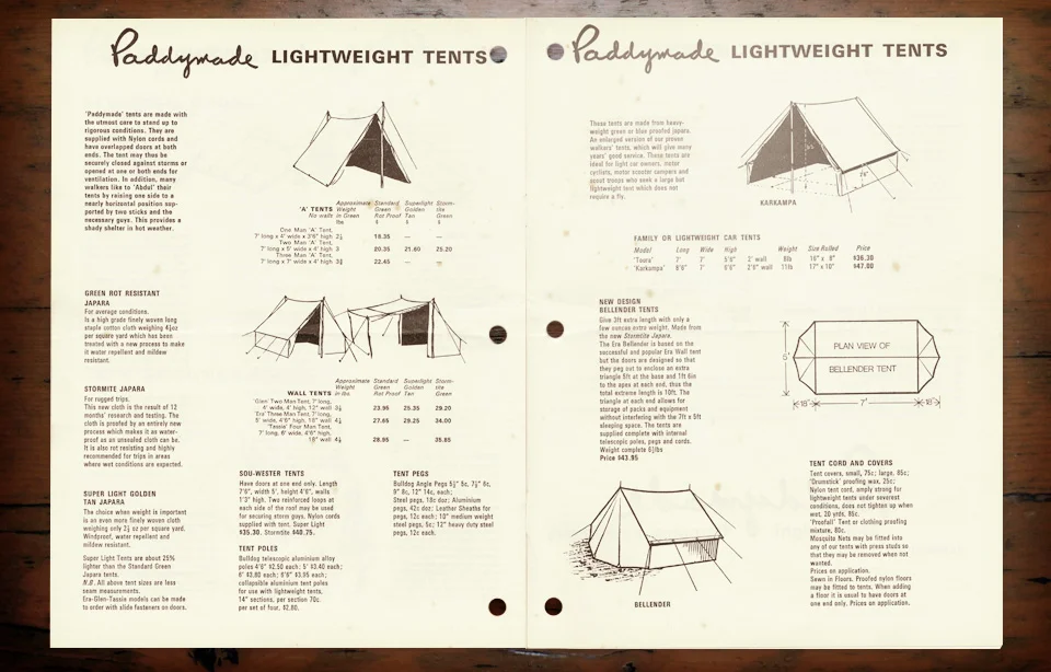1970s Paddy Pallin Catalogue — The Vintage Hiking Depot.