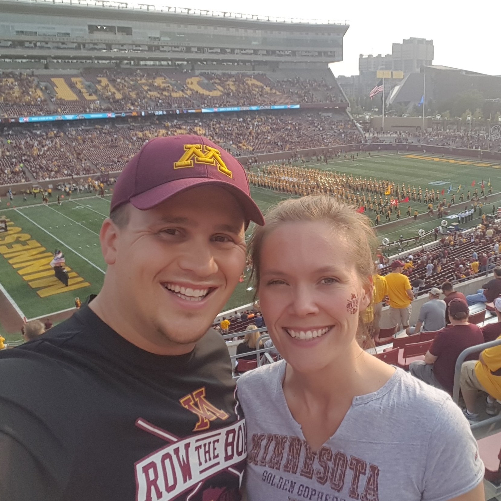 Heidi and her fiance at the gopher game