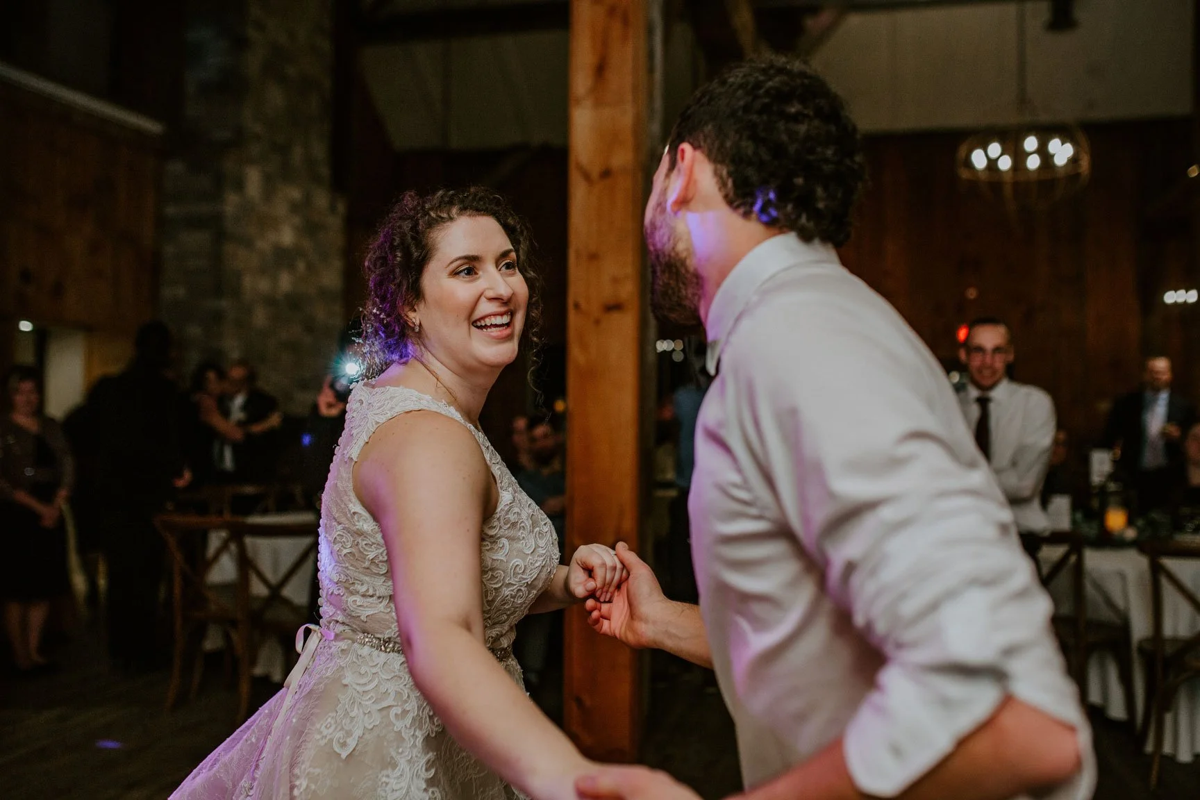 bride and groom dancing at wedding